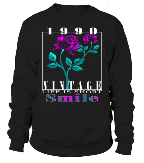 1990 Born Vintage Rose Gift Sweatshirt Unisex