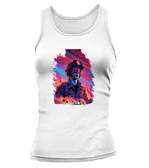 Firefighter Fireman Fire Department 80s Vintage Tank top Woman