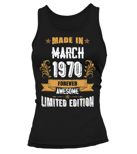 March 1970 Vintage Birthday Present Tank top Woman