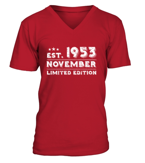 Est November 1953 - Birthday Present - Vintage V-Neck T-shirt