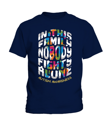 Family Nobody Alone April Puzzle Autism Awareness Kids T-Shirt