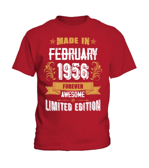 February 1956 Vintage Birthday Present Kids T-Shirt
