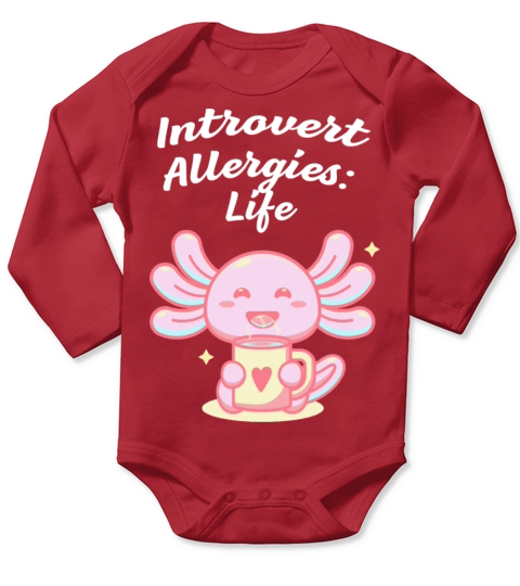 Introvert Allergies Funny Antisocial Humor Homebod Long Sleeve Baby One-Piece