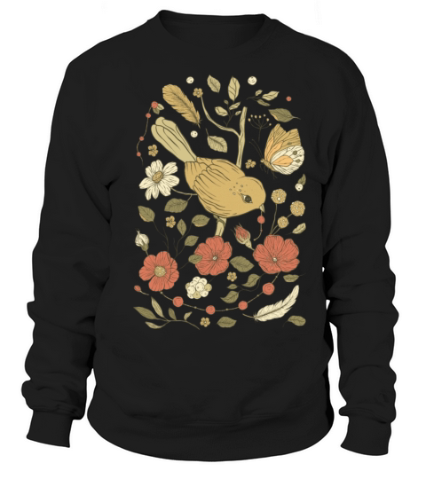 Beige Brown Bird Vintage T-Shirt Sweatshirt Unisex