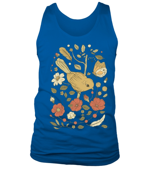 Beige Brown Bird Vintage T-Shirt Tank Top Unisex