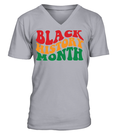 groovy retro black history month african people V-Neck T-shirt