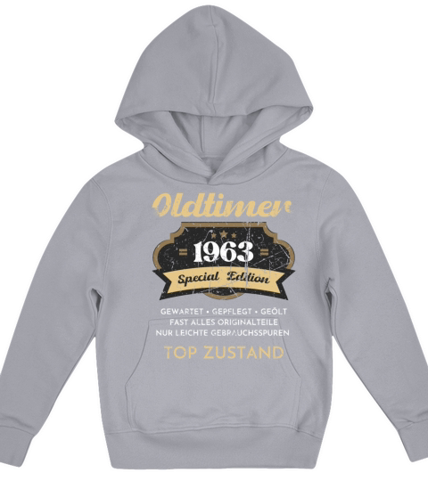 60th Birthday Vintage 1963 Kids Hoodie