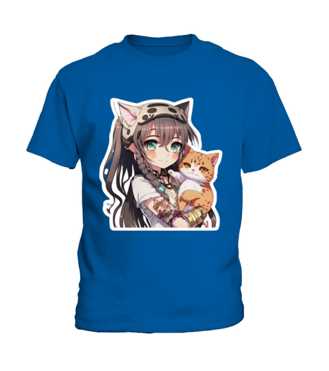 Just A Girl Who Loves Anime and Cats Kids T-Shirt