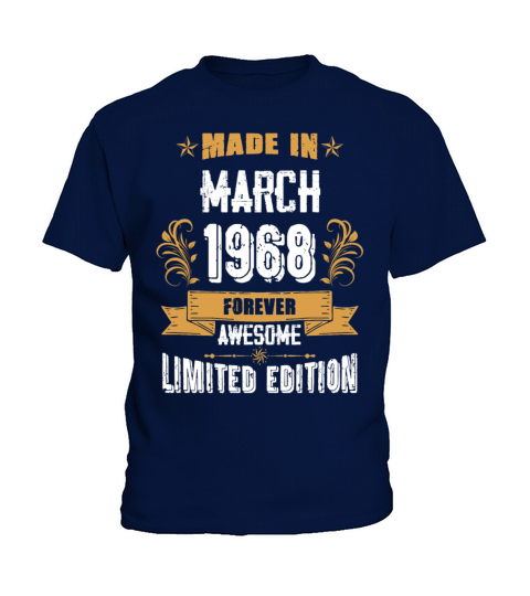 March 1968 Vintage Birthday Present Kids T-Shirt