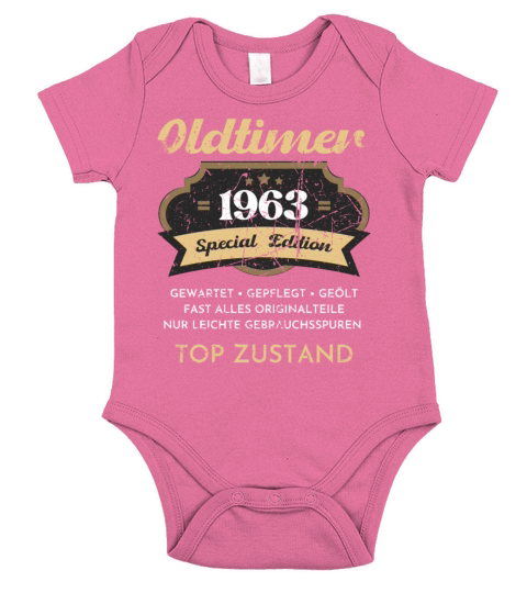 60th Birthday Vintage 1963 Short Sleeve Baby One-Piece