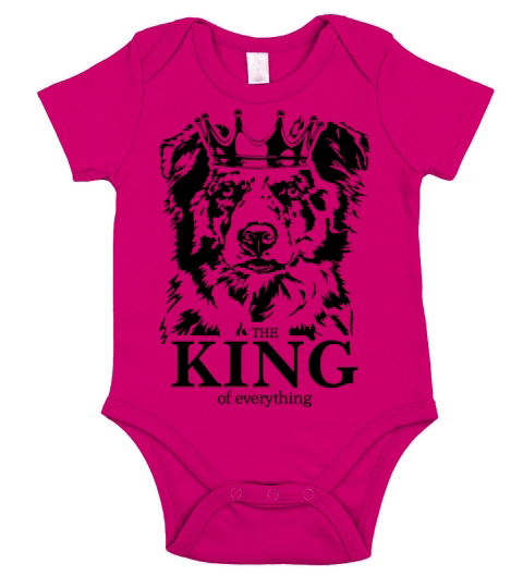 Border Collie King of Everything dog dad Short Sleeve Baby One-Piece