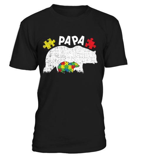 Autism Dad Bear Puzzle Colorful Autism Awareness T-Shirt Unisex