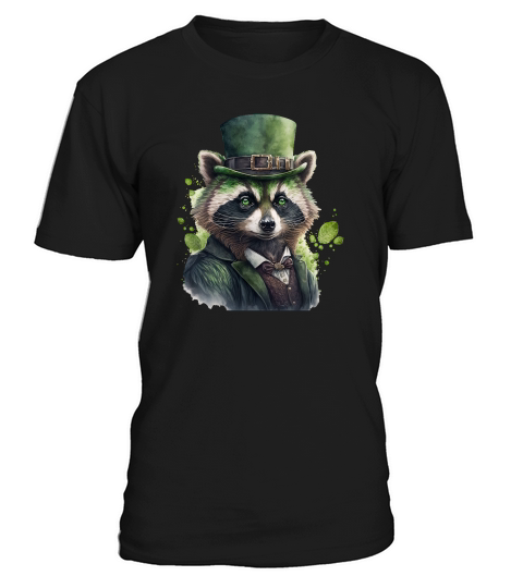 Badass Gangster Racoon St Patricks Day T-Shirt Unisex