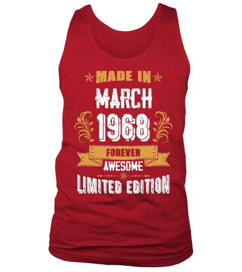 March 1968 Vintage Birthday Present Tank Top Unisex