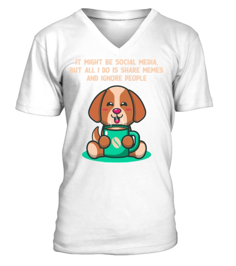 Born to Share Memes and Ignore People Introvert Fu V-Neck T-shirt