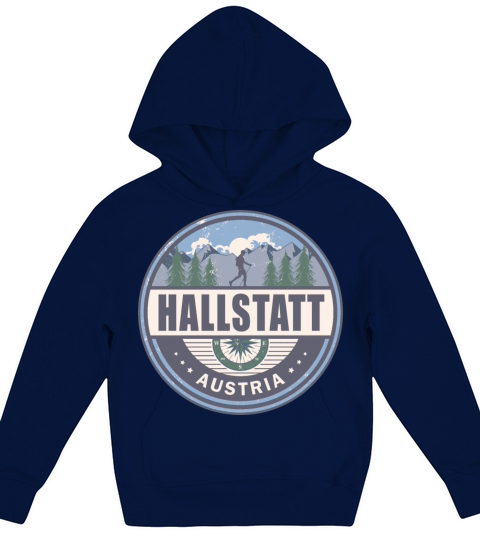 Hallstatt Austria Austrian Alps Vintage Hiking Kids Hoodie