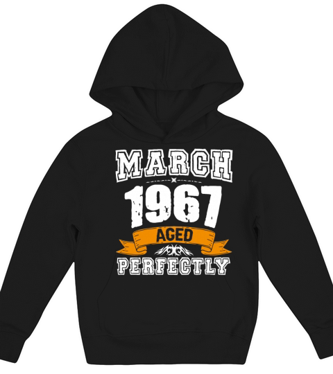 March 1967 Vintage Birthday Present Kids Hoodie