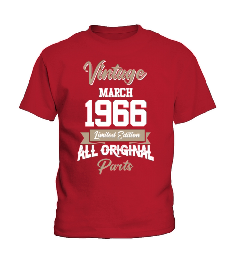 March 1966 Vintage Birthday Present Kids T-Shirt