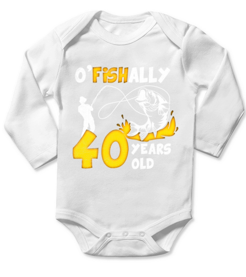 40th Birthday Fishing 1973 Vintage Fisherman Angle Long Sleeve Baby One-Piece