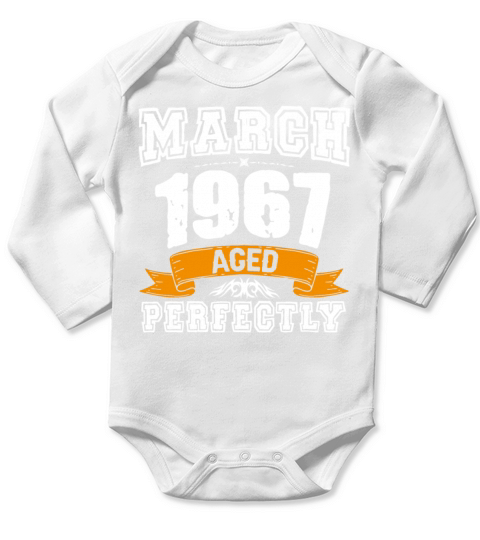 March 1967 Vintage Birthday Present Long Sleeve Baby One-Piece