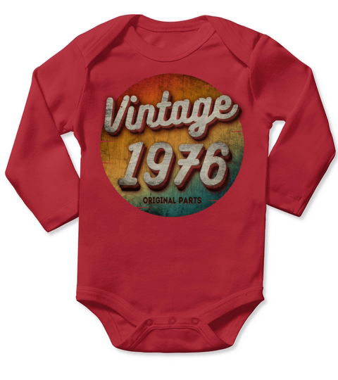 VINTAGE 1976 ORIGINAL PARTS Long Sleeve Baby One-Piece