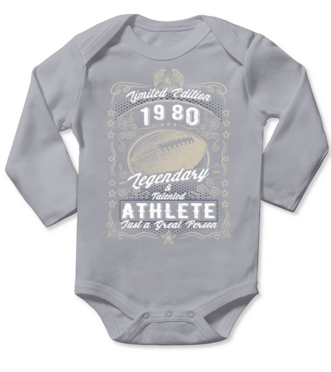 Vintage 1980 Football Birthday Gift Sport Hobby Long Sleeve Baby One-Piece