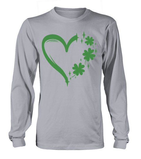 Heart with Lucky Leaf Retro St Patrick Long sleeved Unisex