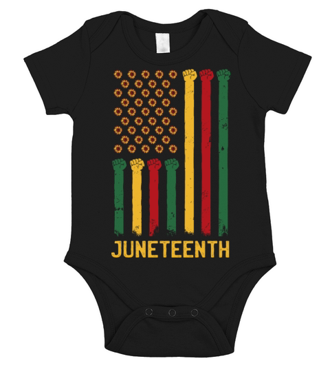 US Flag Juneteenth Short Sleeve Baby One-Piece