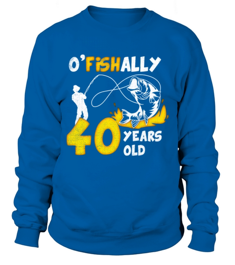 40th Birthday Fishing 1973 Vintage Fisherman Angle Sweatshirt Unisex