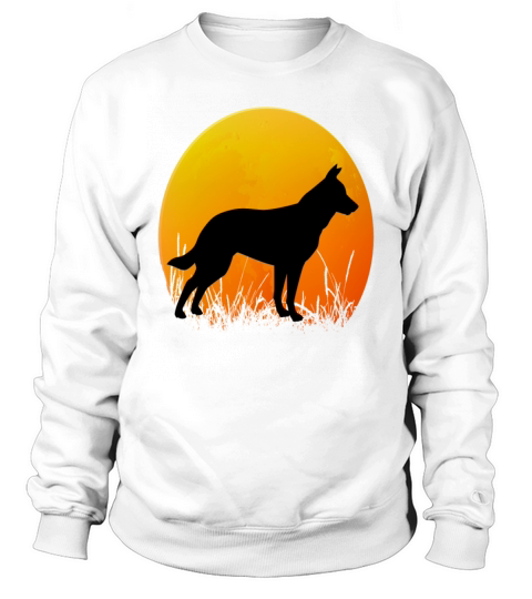 Retro Vintage Sunset Dog Silhouette T-Shirt Sweatshirt Unisex