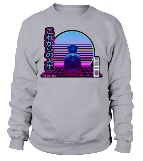 Synthwave The Life Ahead - Blackbackground Sweatshirt Unisex