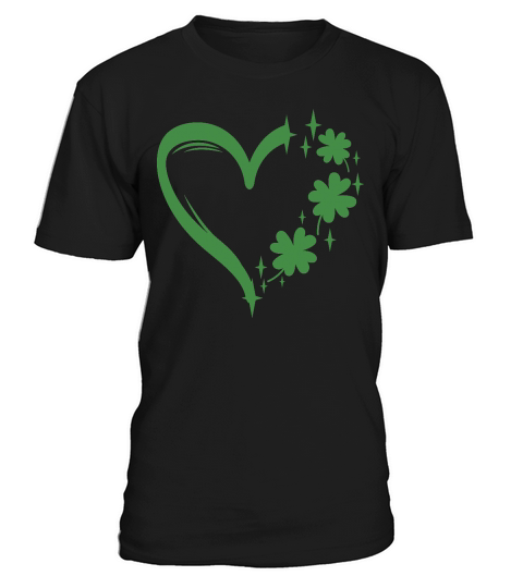 Heart with Lucky Leaf Retro St Patrick T-Shirt Unisex