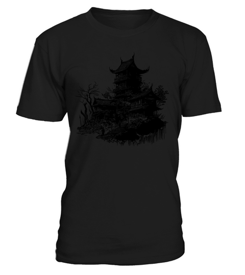 Japanese Architecture Temple In Retro Design T-Shirt Unisex