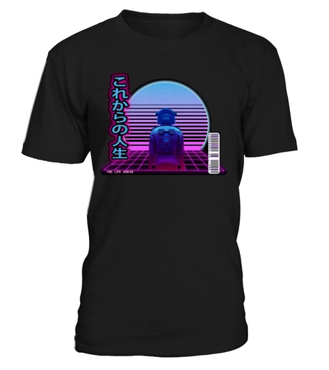 Synthwave The Life Ahead - Blackbackground T-Shirt Unisex