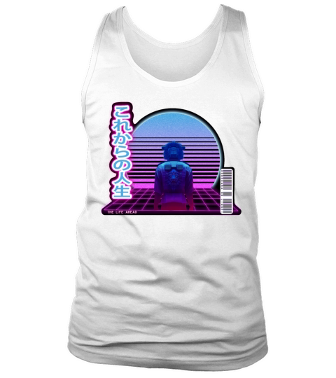 Synthwave The Life Ahead - White letters on Black Tank Top Unisex