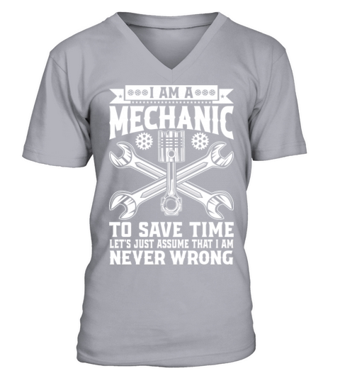 Funny Mechanic I m A Mechanic To Save Time V-Neck T-shirt