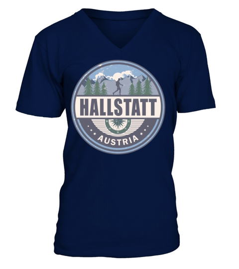 Hallstatt Austria Austrian Alps Vintage Hiking V-Neck T-shirt