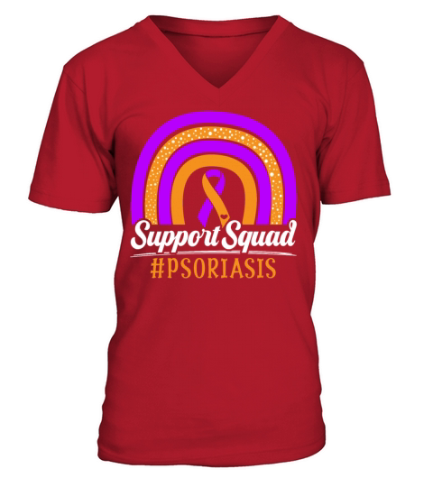 Support Squad Skin Disease Psoriasis Awareness V-Neck T-shirt