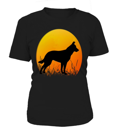 Retro Vintage Sunset Dog Silhouette T-Shirt Women's T-Shirt