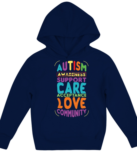 Acceptance Love Colorful Puzzle Autism Awareness Kids Hoodie