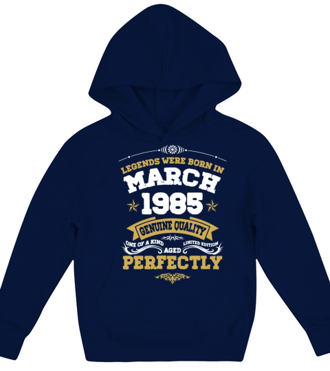 Vintage Aged To Perfection March 1985 Kids Hoodie