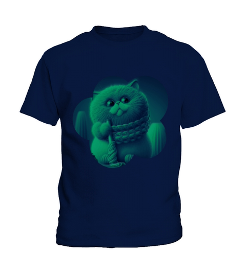 Funny and Cute Cat with a Ball of Wool Kids T-Shirt