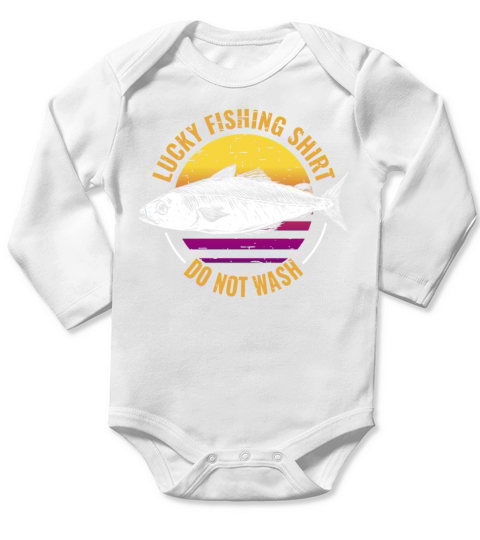 Lucky Fishing Shirt for Fish Hunter and Fisherman Long Sleeve Baby One-Piece