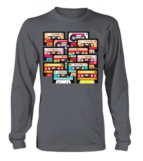 80s 90s Music Cassette Tapes Vintage Long sleeved Unisex
