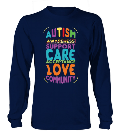 Acceptance Love Colorful Puzzle Autism Awareness Long sleeved Unisex