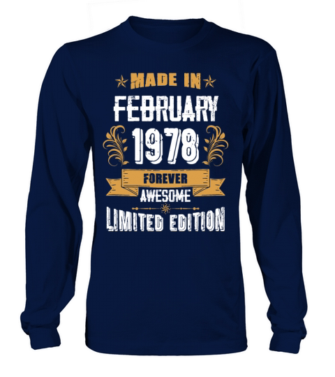 February 1978 Vintage Birthday Present Long sleeved Unisex