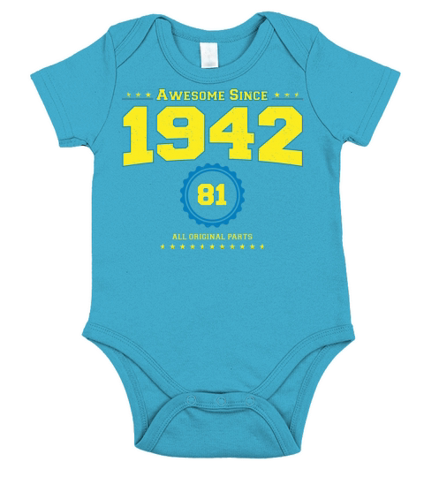 Awesome 1942 Shirt for Men Women 81 Year Old 81st Short Sleeve Baby One-Piece