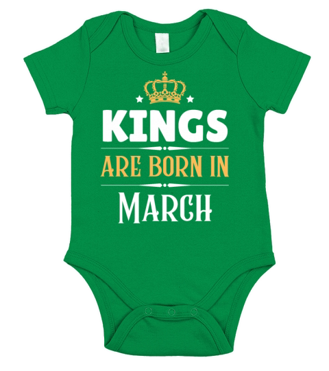 Kings are born in March Short Sleeve Baby One-Piece