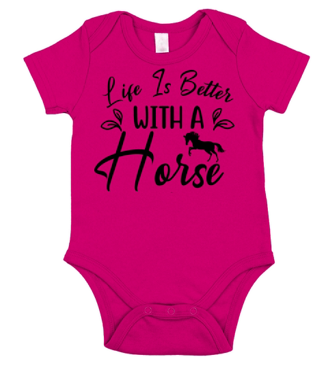 Life Is Better With A Horse Short Sleeve Baby One-Piece