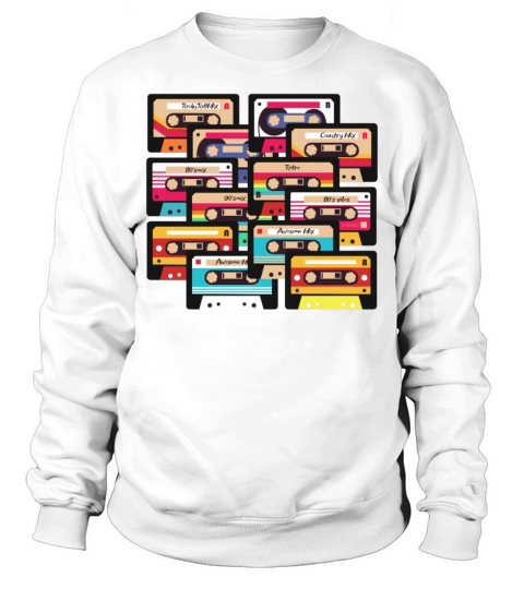 80s 90s Music Cassette Tapes Vintage Sweatshirt Unisex